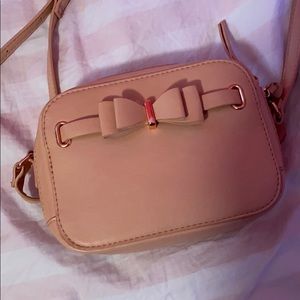 Blush Pink Bow Crossbody Bag